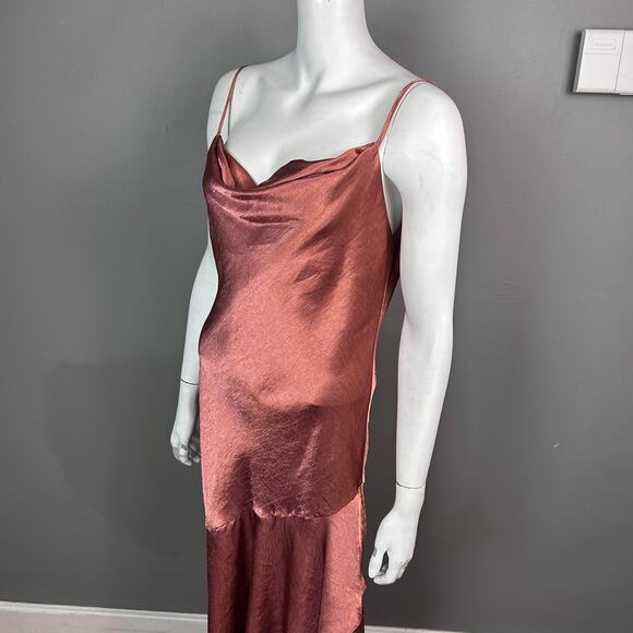 House of Harlow 1960 x Revolve Slip Dress Medium Eveline‎ satin metallic brown - Picture 9 of 12